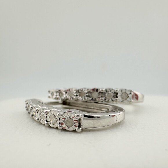 1/5 Carat Diamond Hoop Earrings - Picture 8 of 11